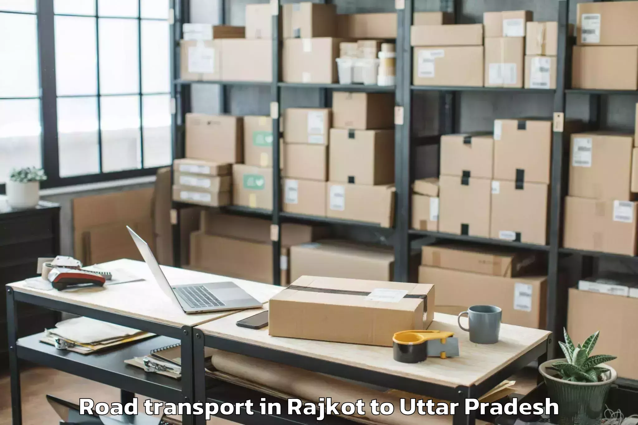 Top Rajkot to Kasganj Road Transport Available